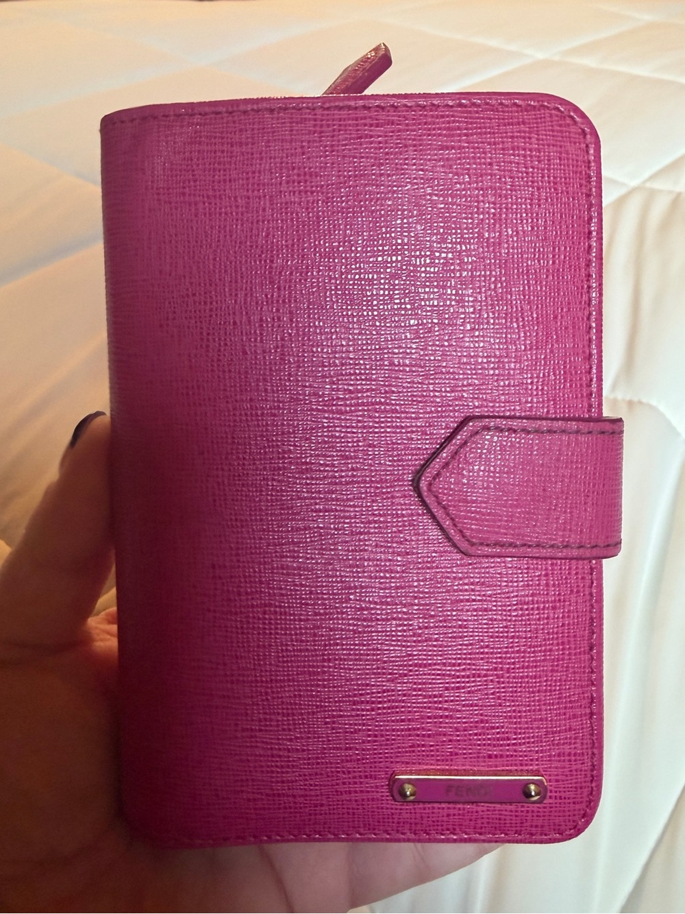 Fendi Pink Saffiano Leather Wallet